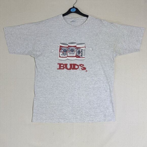 Vtg 90s  Budweiser Bud Dry Bud Light Draft Beer T Shirt XL  Made In USA - Picture 1 of 13